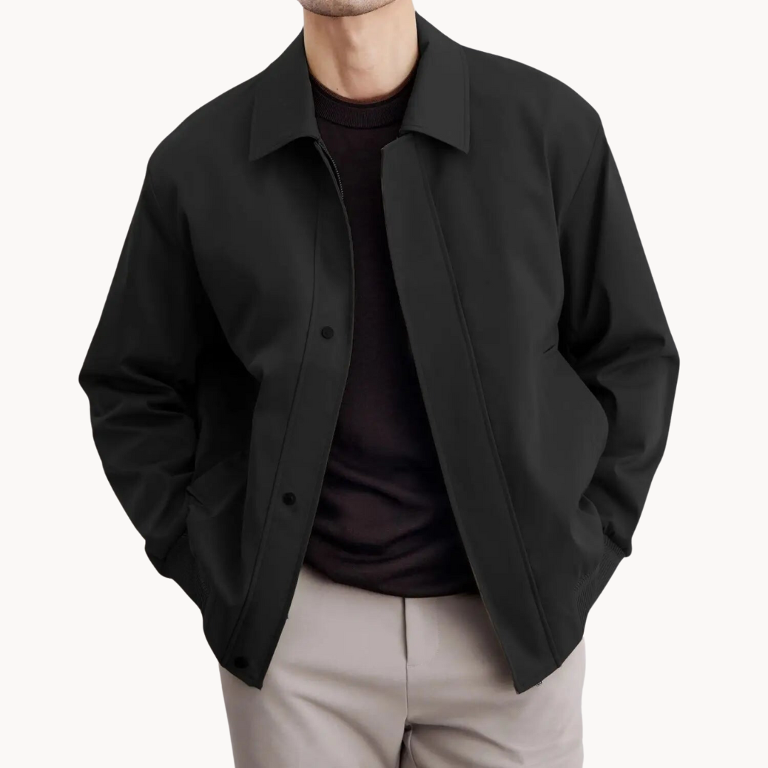 Men’s Casual Jacket – Snap Button Closure – Minimalist Design – Lightweight Smart Outerwear