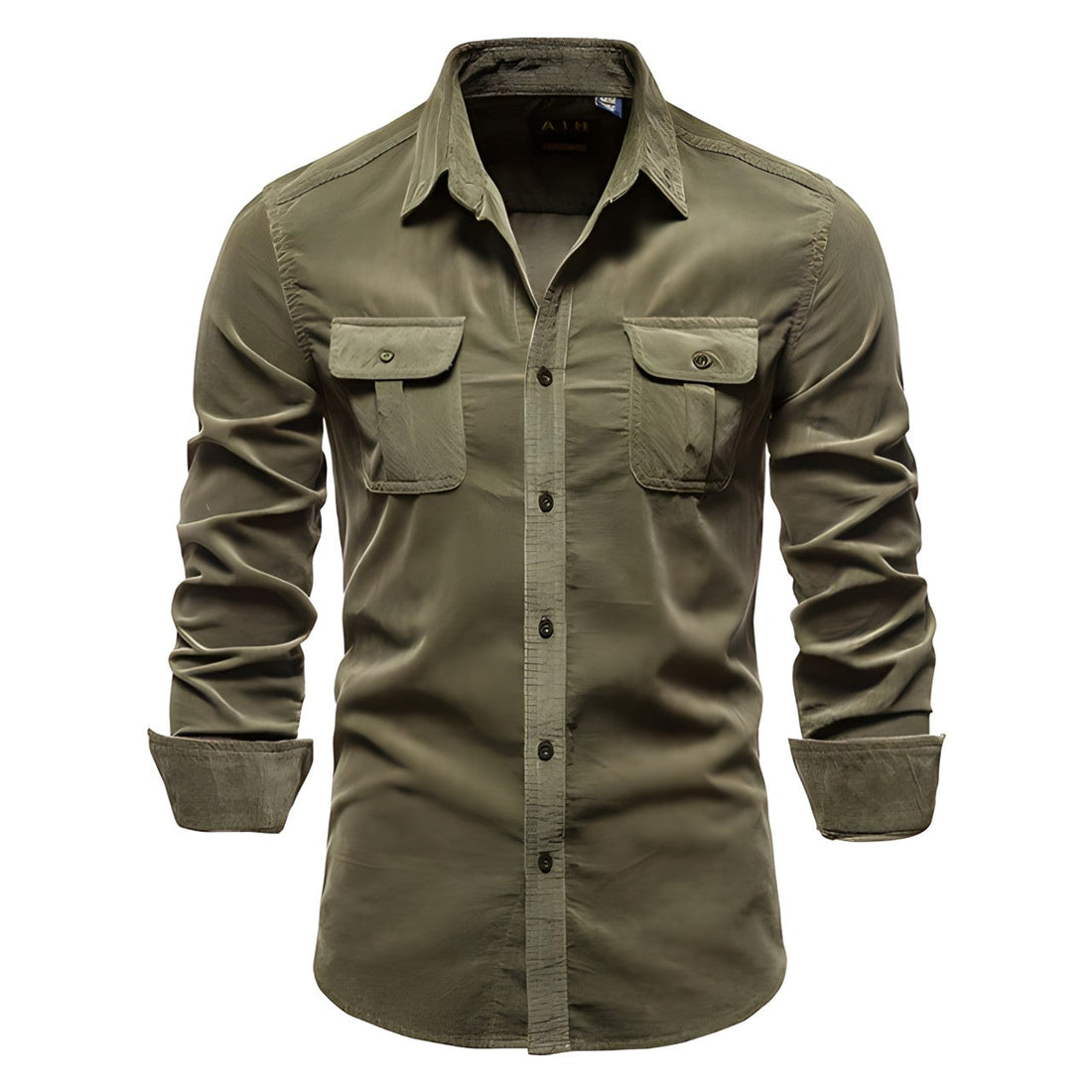 Men’s Utility Shirt – Dual Chest Pockets – Long Sleeves – Slim Fit – Casual Outdoor Look