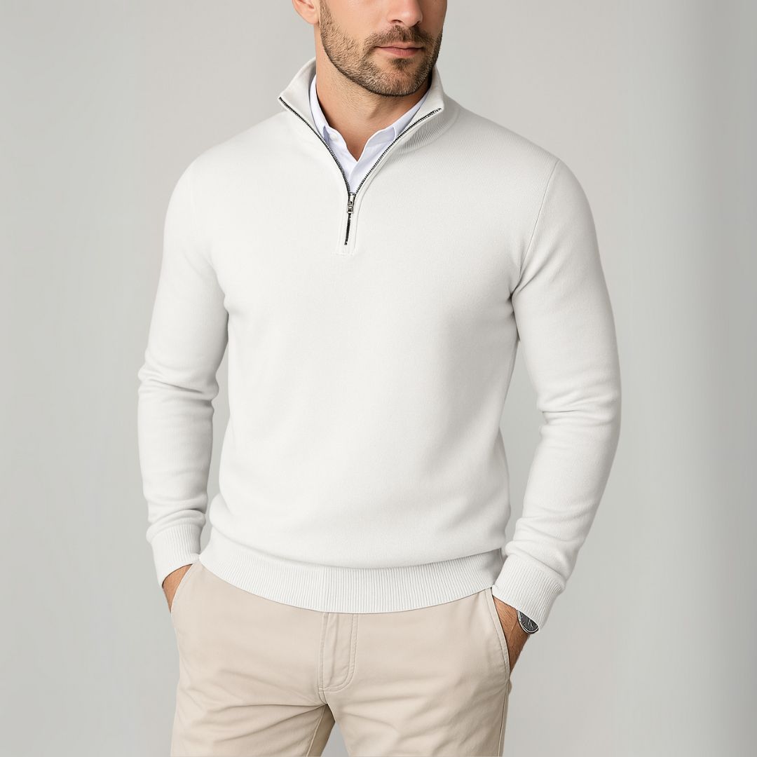Men’s Knitted Top – Half-Zip – Regular Fit – Smart Casual – Autumn/Winter