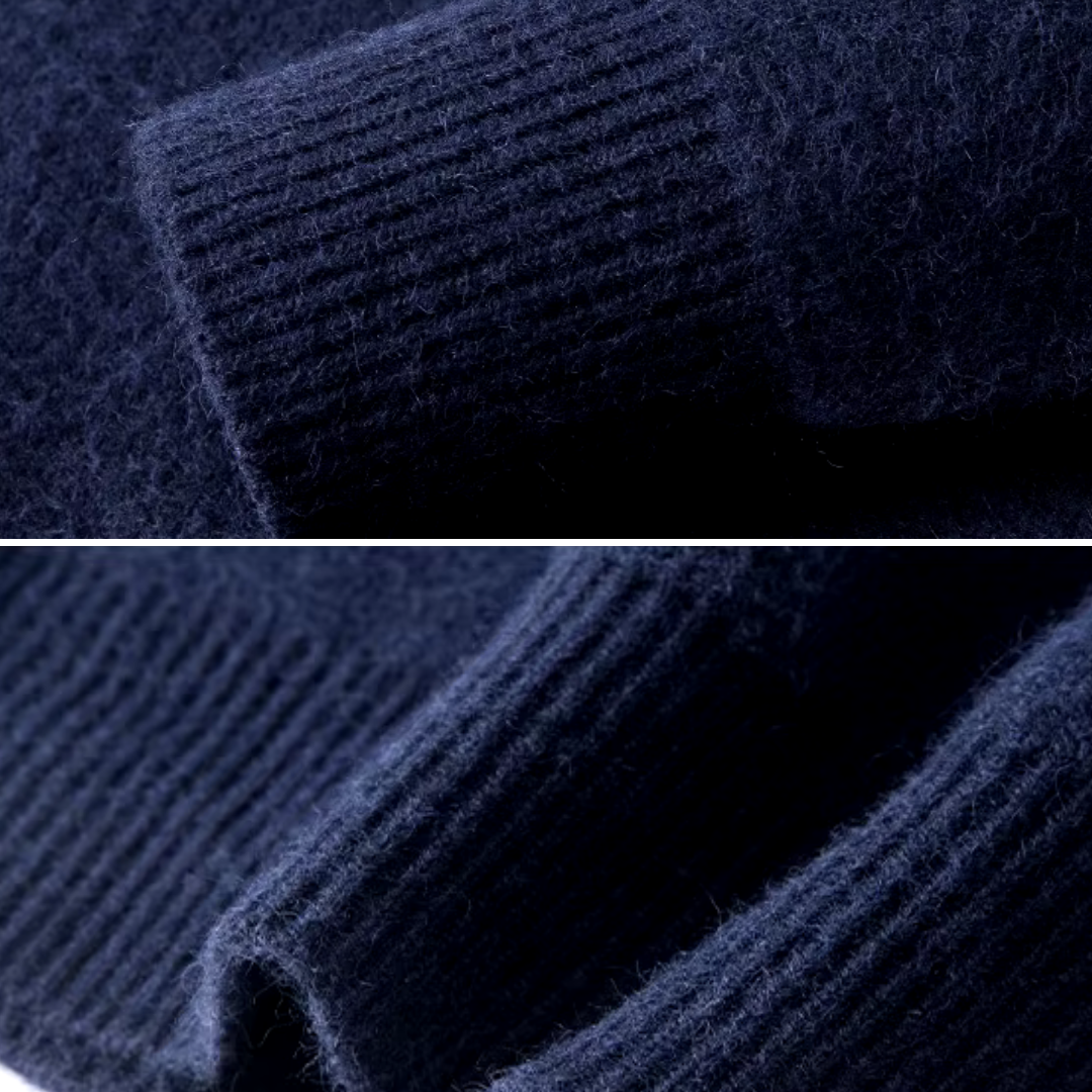 Men’s Half-Zip Knitted Sweater – Long Sleeves – Stand Collar – Lightweight Smart Casual Knitwear