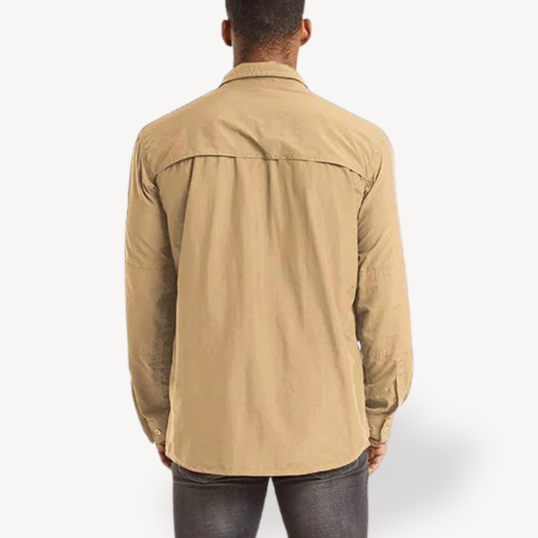 Men’s Utility Shirt – Button-Up – Multi Pocket – Outdoor Style – Long Sleeves