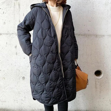 Women’s Quilted Winter Coat - Long Puffer Jacket - Hooded Oversized Fit - Warm & Stylish