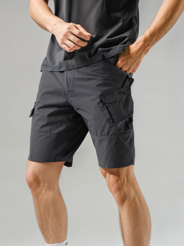 Men’s Cargo Shorts – Multi-Pocket Design – Elastic Waistband – Durable Fabric – Outdoor Utility Look