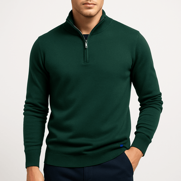Men’s Quarter Zip Sweater – Fitted Knit Pullover – Casual & Smart Style