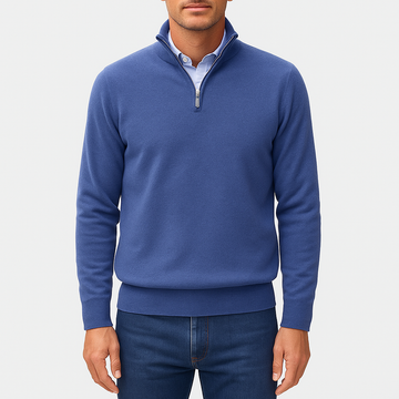 Men’s Quarter Zip Sweater – Lightweight Knit Pullover – Smart Casual Top – Slim Fit Men’s Clothing