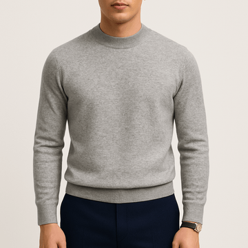 Men’s Knit Sweater – Slim Fit – Classic Round Neck – Lightweight Pullover