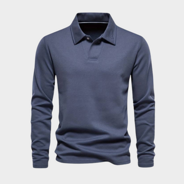 Men’s Long Sleeve Polo Shirt – Classic Collar – Lightweight Knit – Smart Casual Essential