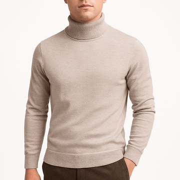Men’s Turtleneck Sweater – Classic Knit Pullover – Warm & Stylish