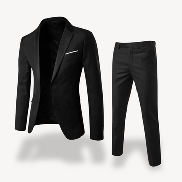 Men's Suit Set – Slim Fit Blazer & Trousers – Classic Black – Formal Two-Piece