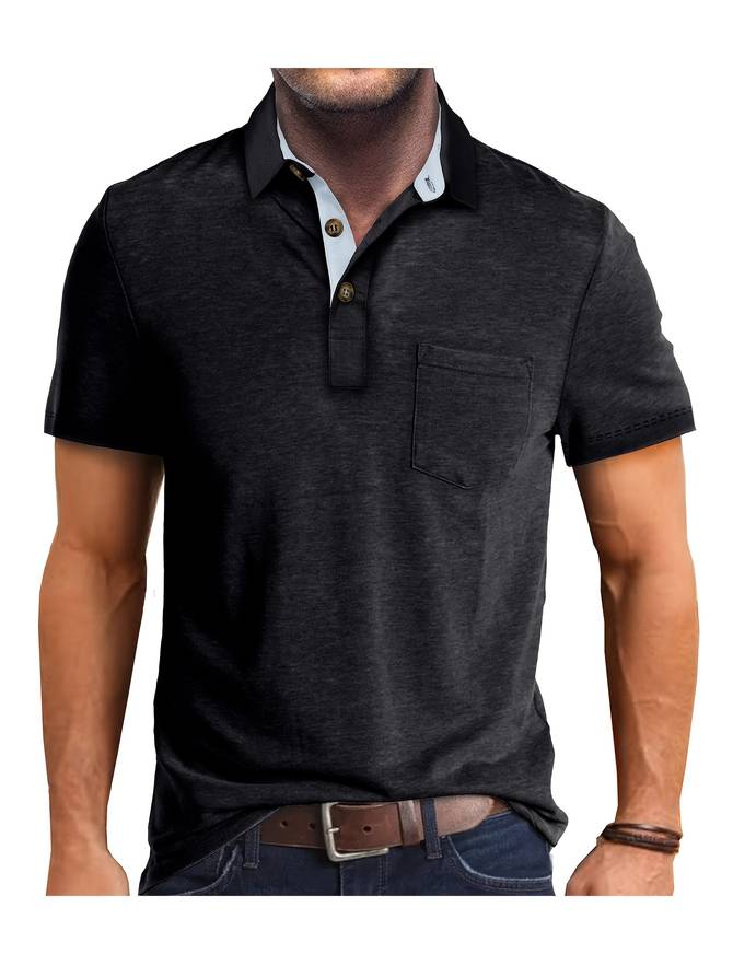 Men’s Polo Shirt – Classic Fit – Chest Pocket – Soft Cotton Blend – Casual Summer Staple