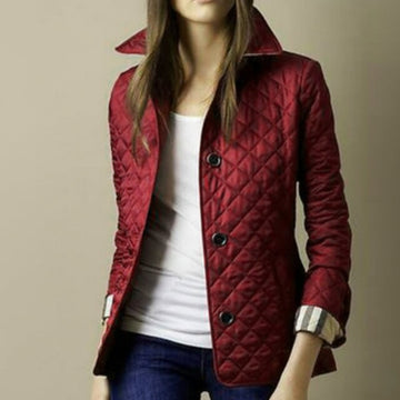 Women’s Quilted Jacket – Lightweight Padded Coat – Button-Up Outerwear – Stylish & Practical