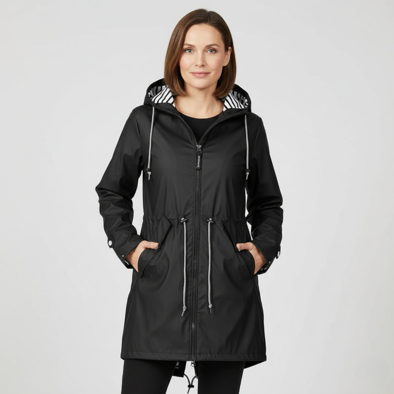 Women’s Raincoat – Long Waterproof Jacket with Hood – Lightweight & Breathable – Perfect for Spring & Autumn