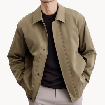 Men’s Casual Jacket – Snap Button Closure – Minimalist Design – Lightweight Smart Outerwear