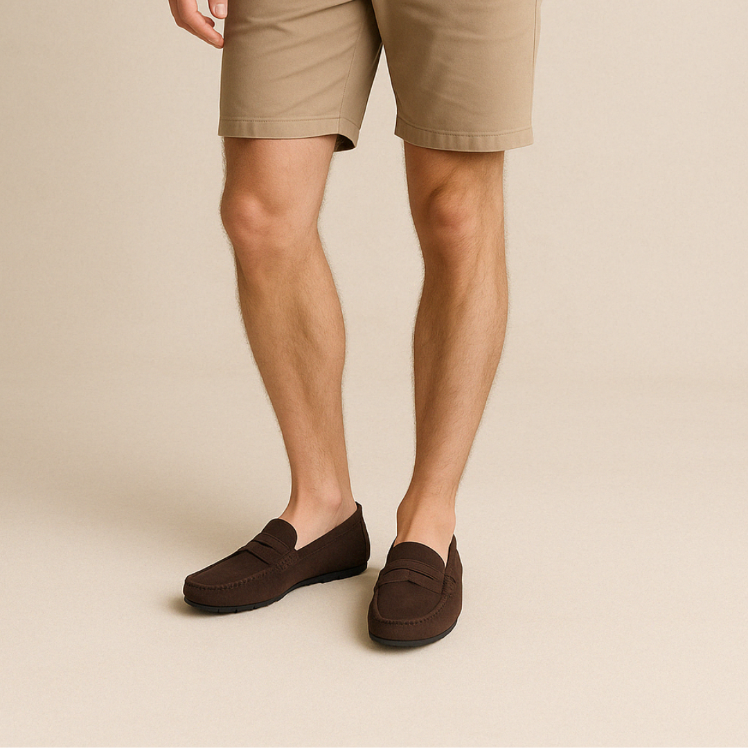 Men’s Loafers – Classic Suede Look – Slip-On Design – Penny Slot Detail – Smart Casual