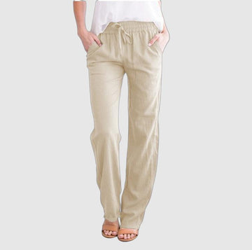 Women's Casual Pants – Elastic Waist – Drawstring – Lightweight Fabric – Relaxed Fit