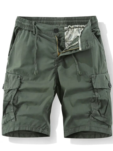 Men’s Cargo Shorts – Elastic Waistband – Utility Pockets – Lightweight Fabric – Summer Essential