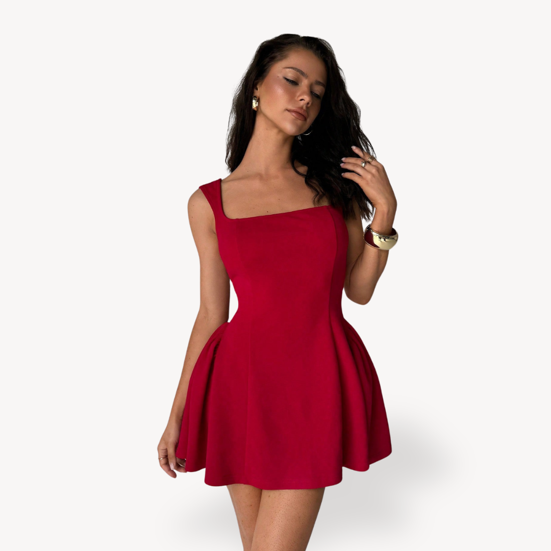 Women’s Short Fit-and-Flare Dress – Off-Shoulder – Elegant Look – Partywear