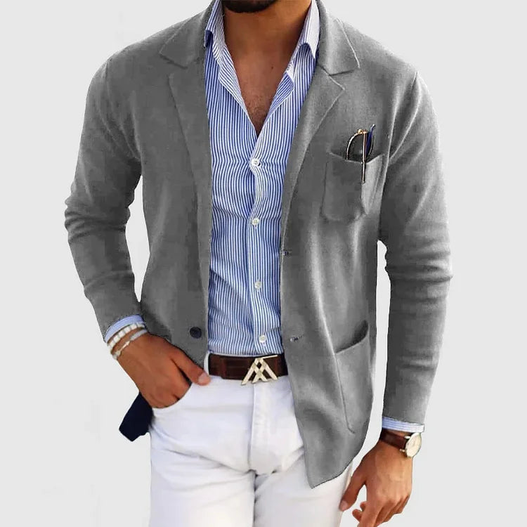Men's Blazer – Lightweight Knit – Slim Fit – Casual Smart – Layered Essential