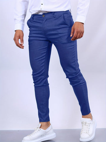 Men’s Slim Fit Trousers – Stretch Fabric – Smart Casual – Tapered Leg – Everyday Comfort