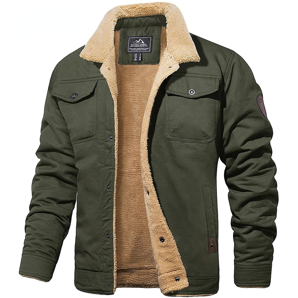 Men’s Winter Jacket – Sherpa Lined Coat – Warm & Insulated – Casual Outdoor Style