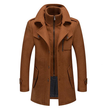 Men’s Winter Coat – Classic Wool Overcoat – Long Jacket – Warm & Insulated
