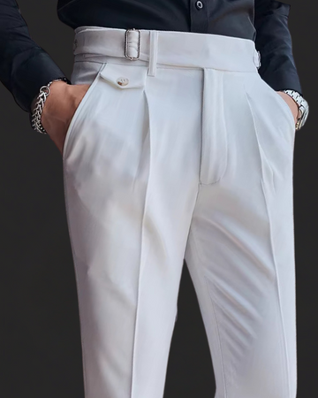 Men’s Pleated Trousers – Tailored Fit – Adjustable Waist Tabs – Smart Look – Elegant Occasionwear
