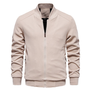 Men’s Casual Zip-Up Jacket – Ribbed Texture – Lightweight Urban Fit