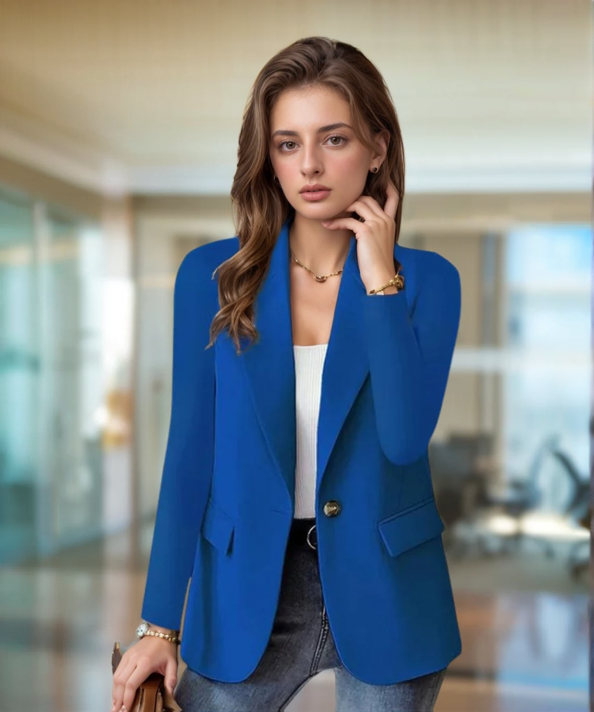 Women’s Tailored Blazer – Single-Breasted – Casual Chic – Notch Lapel – Everyday Layering