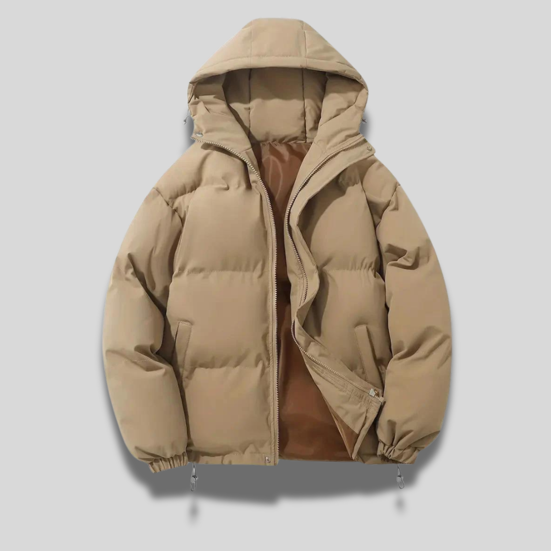 Men’s Puffer Jacket – Warm Winter Coat – Hooded Insulated Outerwear – Lightweight & Comfortable