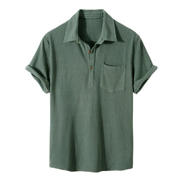 Men’s Casual Shirt – Textured Cotton – Short Sleeves – Pocket Detail – Relaxed Fit