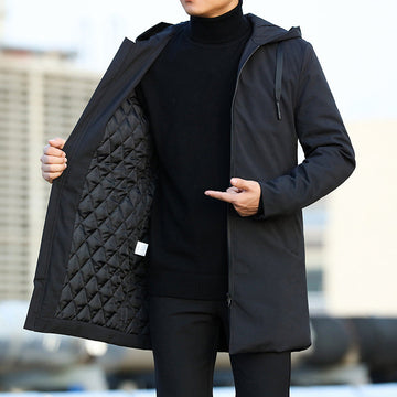 Men’s Winter Coat – Long Jacket – Insulated & Lined – Hooded – Wind & Weather Resistant