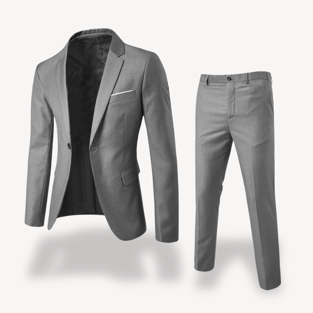 Men's Suit Set – Slim Fit Blazer & Trousers – Classic Black – Formal Two-Piece