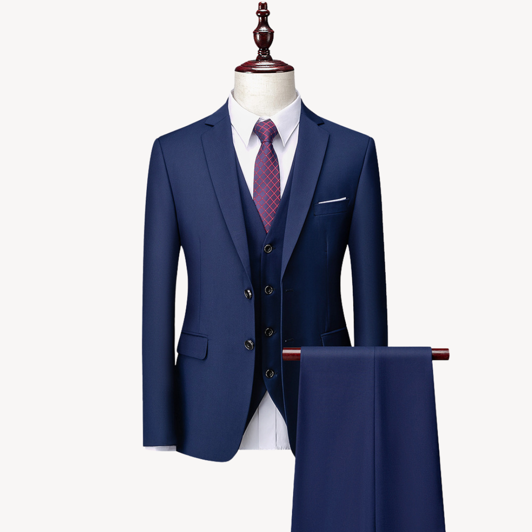 Men’s Three-Piece Suit – Classic Fit – Notch Lapel – Formal – Elegant Look